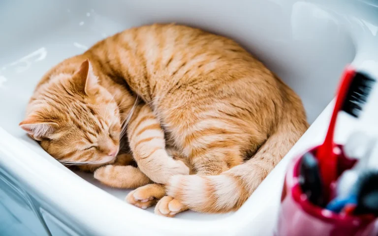 Twój kot śpi w umywalce lub wannie : czego naprawdę tam szuka, a mało kto to podejrzewa